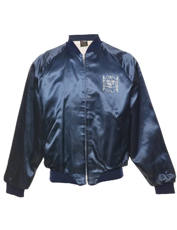 Office Attire Nylon Bomber Jacket - L