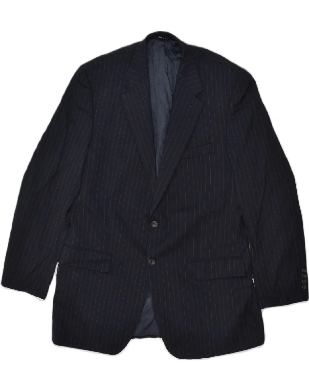 Funky T-shirts CHAPS Mens Slim 2 Button Blazer Jacket UK 42 XL Navy Blue Pinstripe