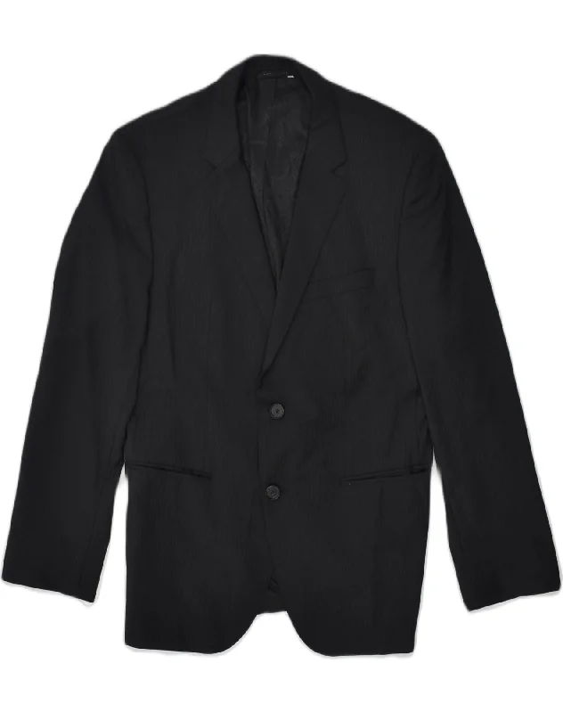 Cool Hoodies HUGO BOSS Mens Slim 2 Button Blazer Jacket IT 50 Large Black Pinstripe