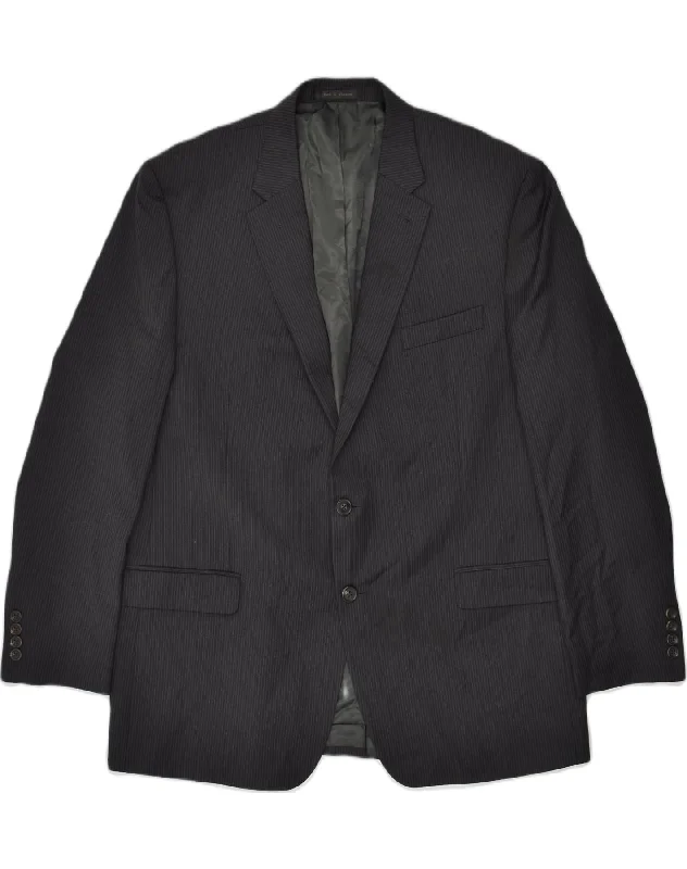 Graphic Sweatshirts CHAPS Mens 2 Button Blazer Jacket UK 46 3XL Black Pinstripe Wool