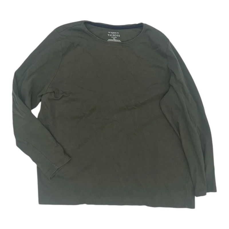 Sportswear Styles Top Ls Basic By Talbots In Green, Size:2X