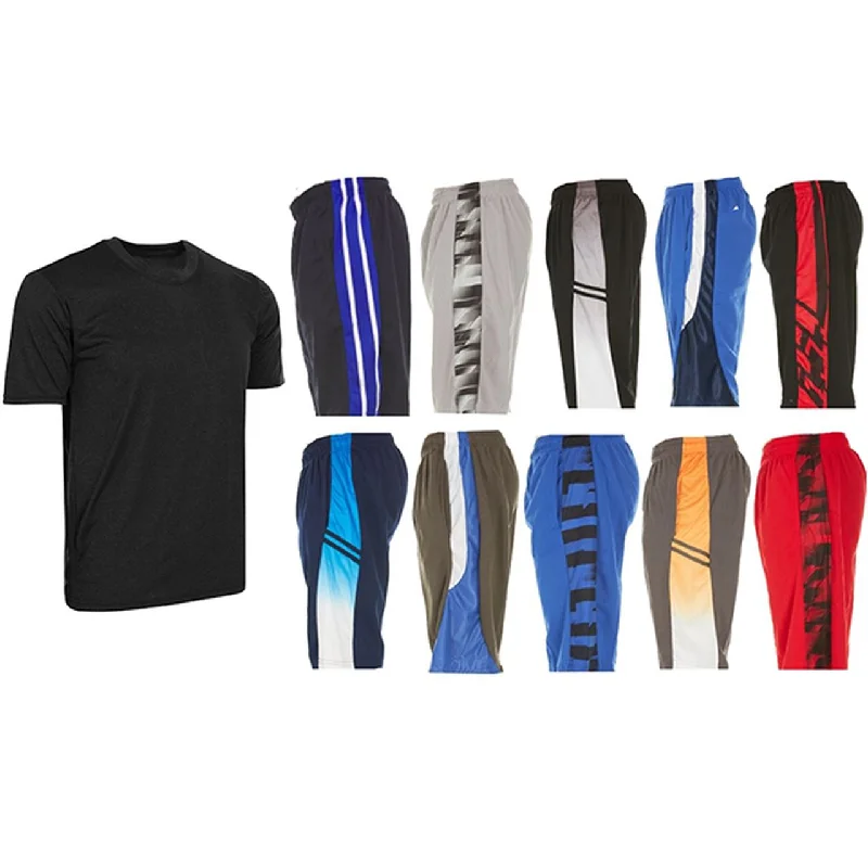 Sportswear Styles 6-Piece Set: 5-Pack Men's Athletic Shorts and Performance T-Shirt