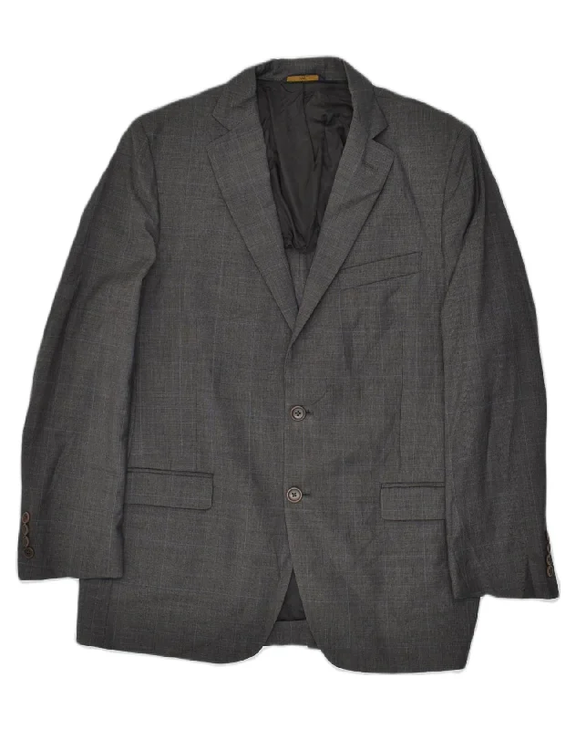 Hipster Style BROOKS BROTHERS Mens 346 2 Button Blazer Jacket UK 42 XL Grey Check Wool