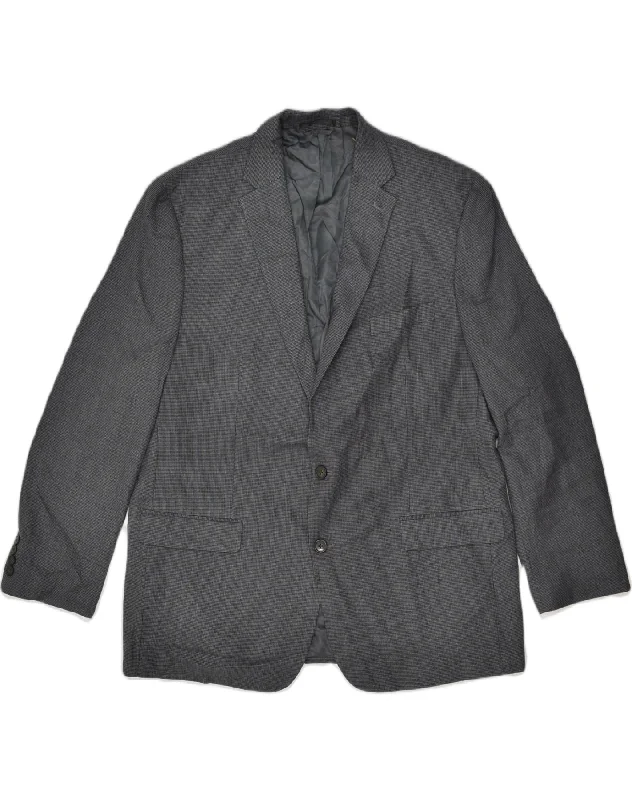 Cool Jackets CHAPS Mens Slim 2 Button Blazer Jacket UK 48 4XL Grey Houndstooth