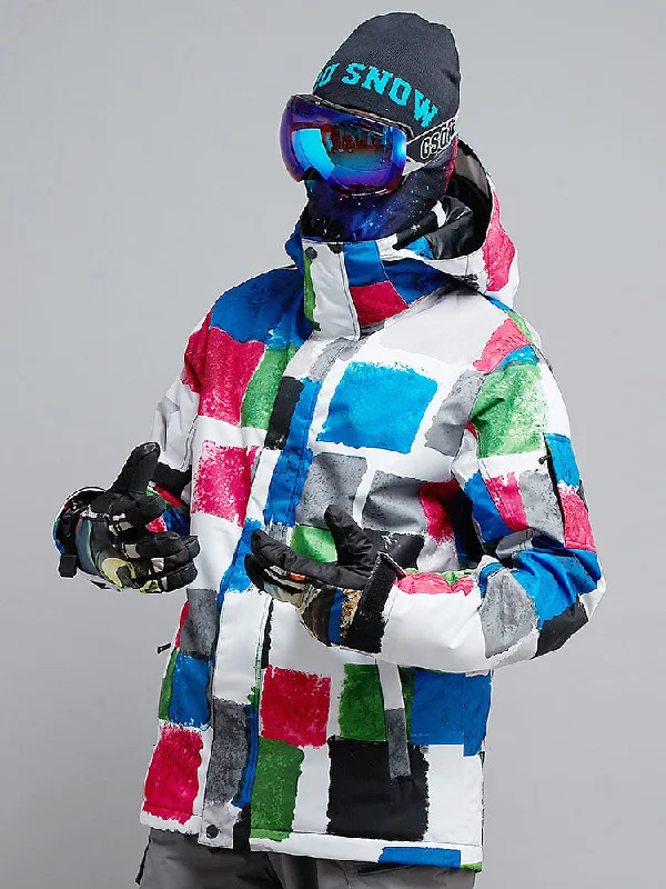 Printed Jackets Gsou Snow Men's Windproof Waterproof Snowboard & Ski Jacket Snow Jacket