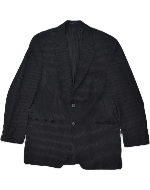 Casual Suits CHAPS Mens Slim 2 Button Blazer Jacket UK 42 XL Black Pinstripe Wool