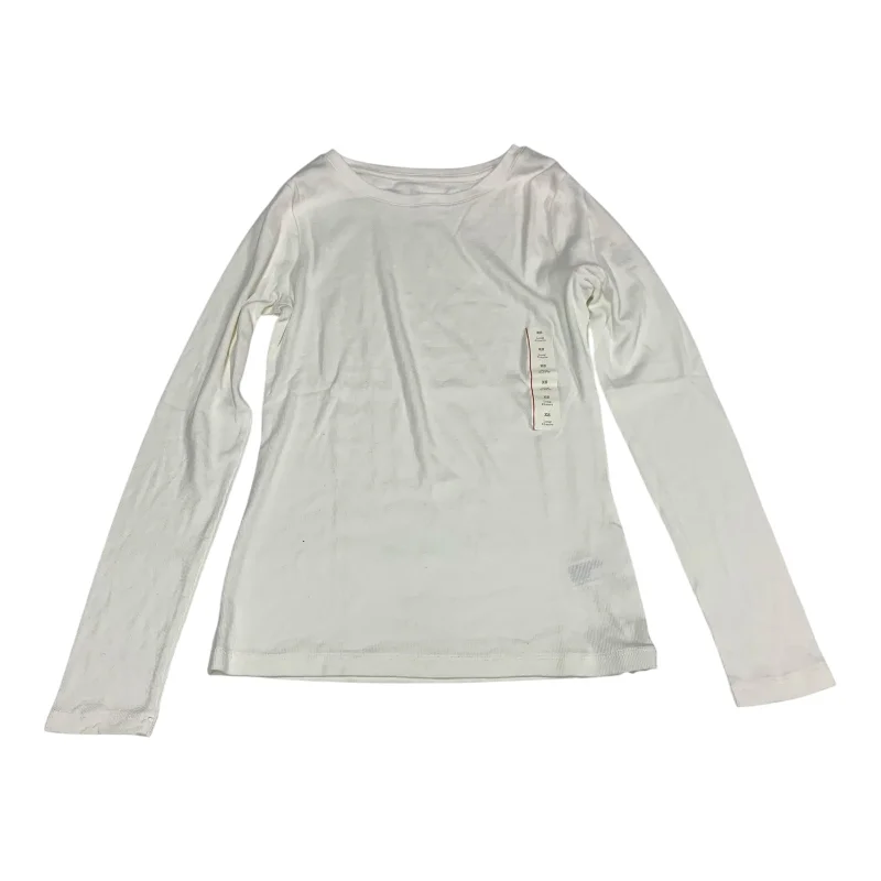 Button-up Shirts Top Long Sleeve Basic By A New Day In White, Size: Xs