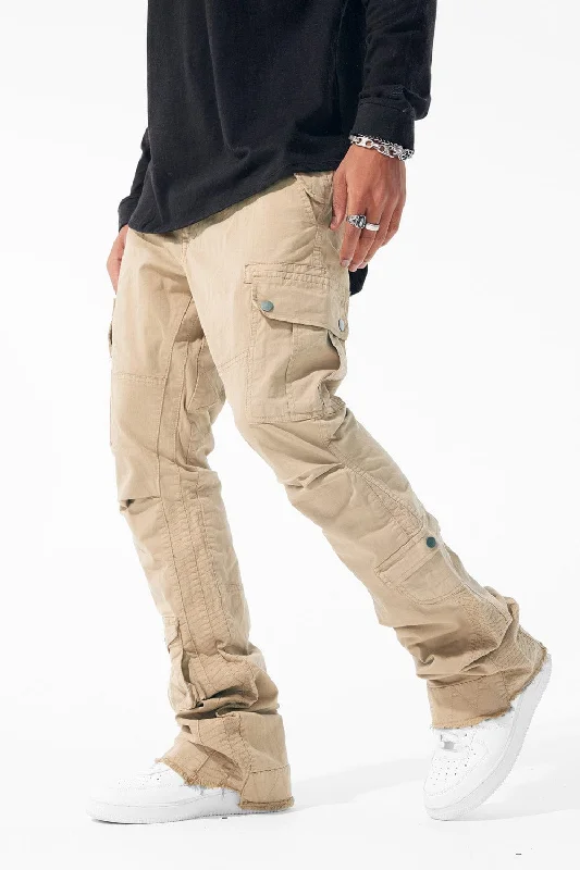 Street-inspired Sean Stacked - Aviation Cargo Pants (Khaki)