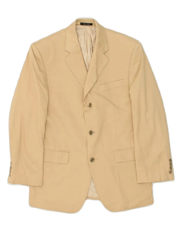 Street-inspired CALVIN KLEIN Mens 3 Button Blazer Jacket UK 36 Small Beige Cotton