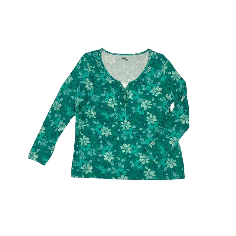 Warm Jackets Top Ls By Basic Editions In Green, Size:Xl