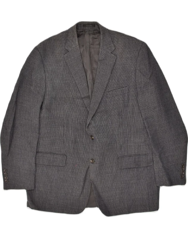 Athleisure Wear CHAPS Mens 2 Button Blazer Jacket UK 46 3XL Grey Wool