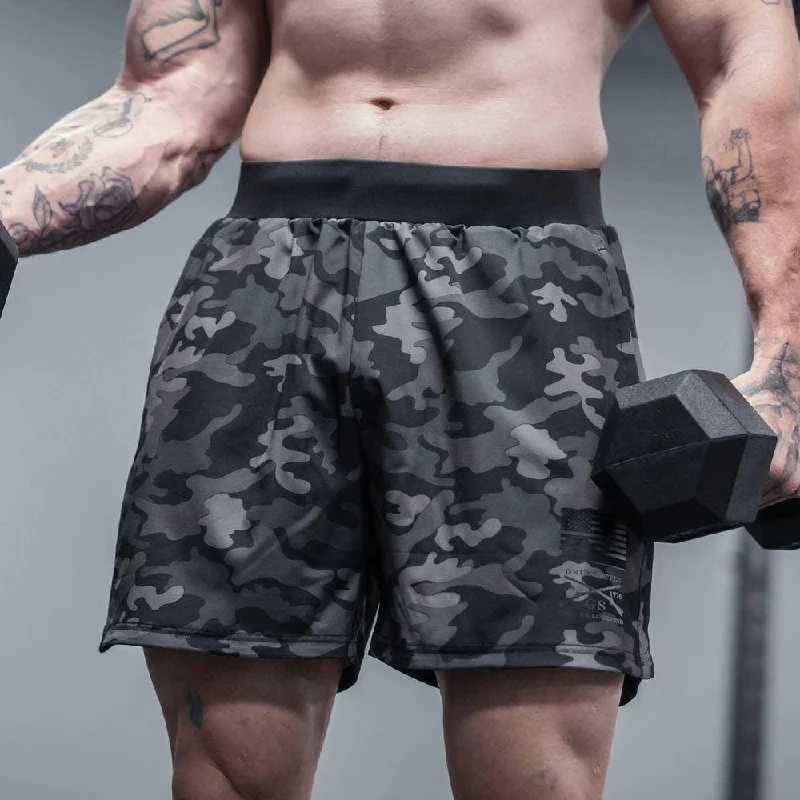 Warm Cardigans Men's Training Shorts - Black Camo