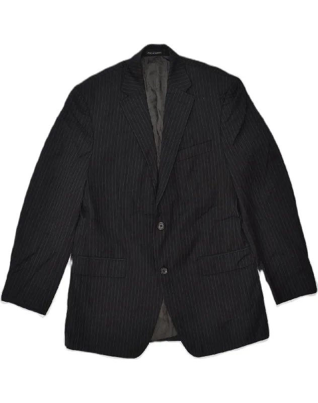 Preppy Pants RALPH LAUREN Mens Slim 2 Button Blazer Jacket UK 40 Large Black Pinstripe