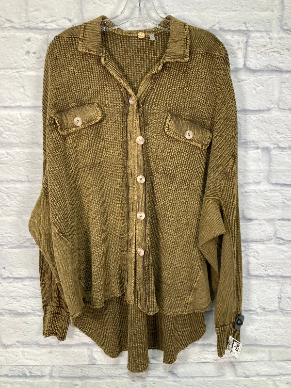 Comfy Sweatpants Tunic Long Sleeve By Free People In Green, Size: S