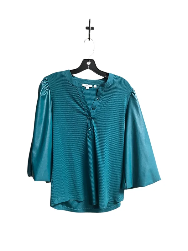 High-neck Sweaters Top Long Sleeve By Chicos In Aqua, Size: L