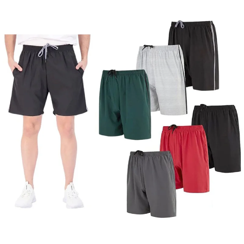 Casual Trousers 6-Pack: Men’s Active Woven Shorts with Zipper Pocket