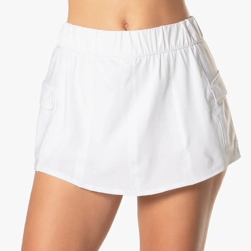 Business Shirts Lucky In Love Cargo Pocket Skort - White