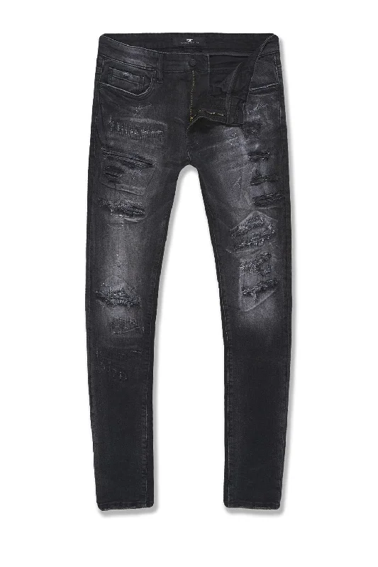 Bold Prints Big Men's Sean Revelation Denim (Industrial Black)