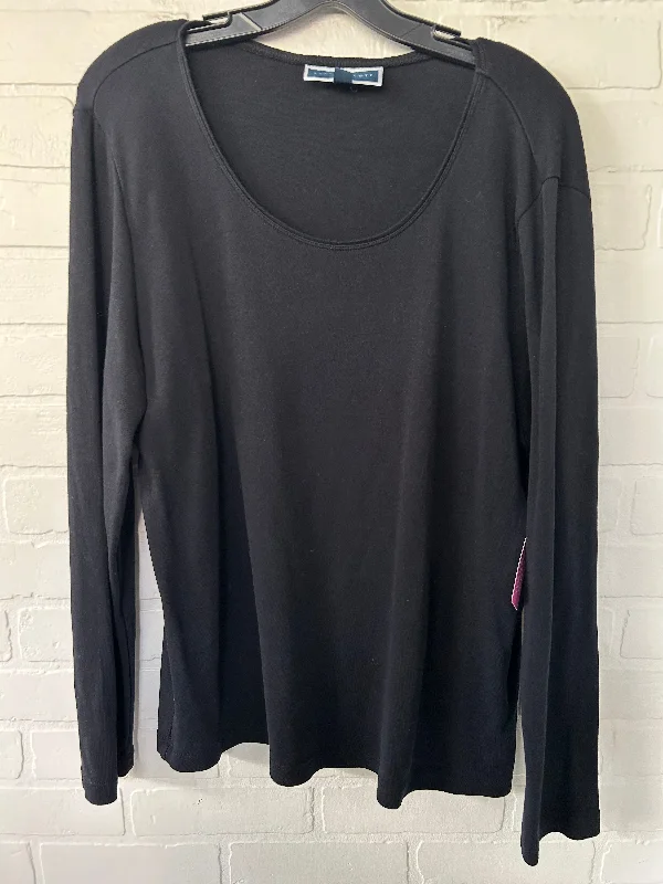 Sports Tights Top Long Sleeve Basic By Karen Scott In Black, Size: Xl