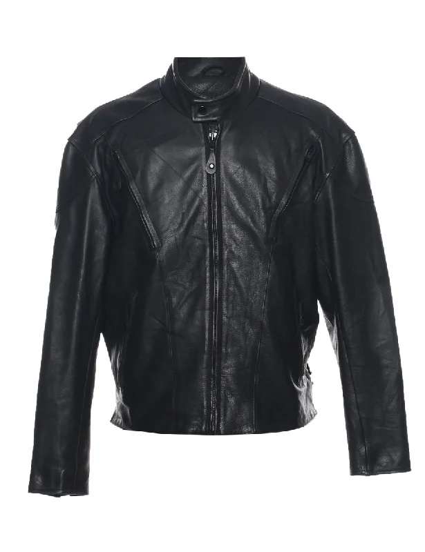 Leather Gloves Black Leather Jacket - L