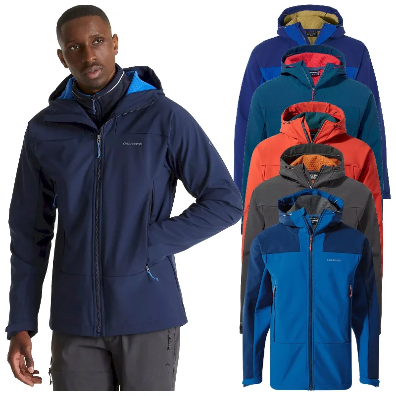 Printed Shirts Craghoppers Mens Tripp Hooded Softshell Fleece Jacket