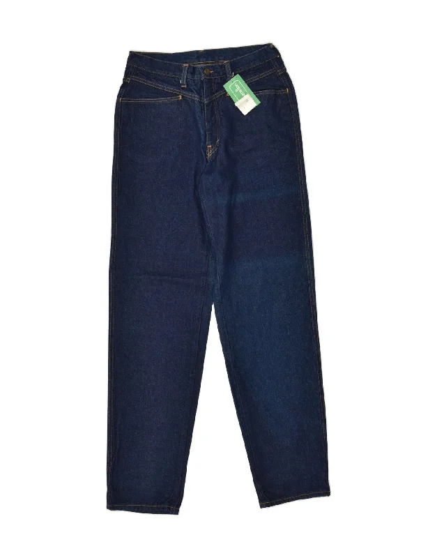 Stylish Trousers BENETTON Mens Tapered Jeans IT 48 Medium W30 L34 Navy Blue Cotton