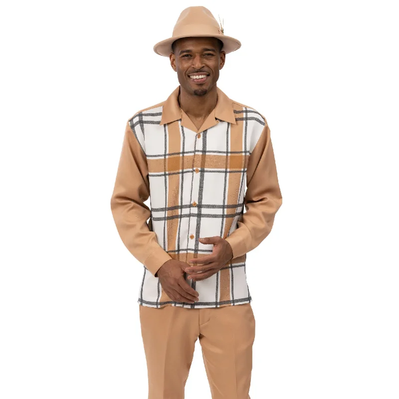 Funky Prints Caelum Collection: Men's Camel Plaid Walking Suit by Montique