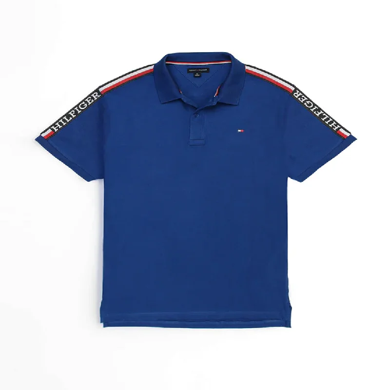 Track Pants TM - Men 'Blue' Hilfiger Logo Stripe Polo TM884