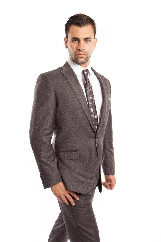 Urban Vests Gray Solid 2-PC Slim Fit Performance Stretch Suits