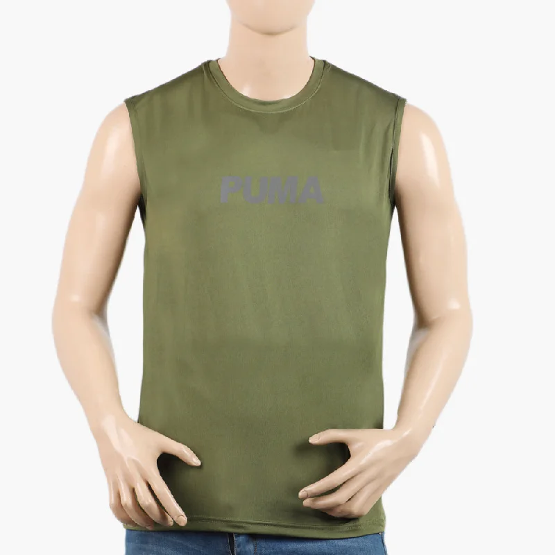 Printed Pants Men's Fancy Sando T-Shirt - Olive Green