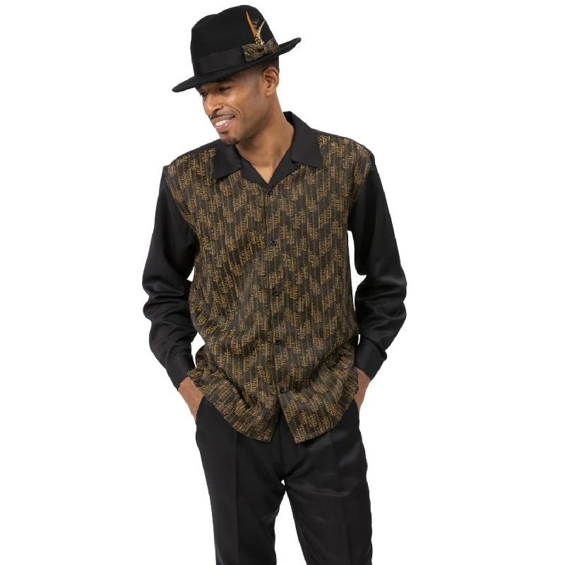 Casual Coats Fornax Collection: Men’s Walking Suit in Black/Khaki by Montique