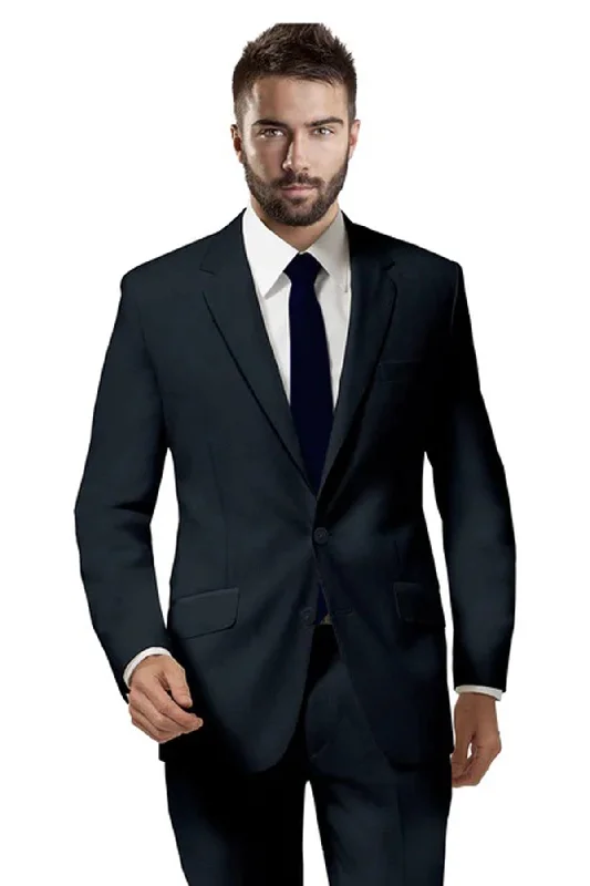 Modern Denim Charcoal Grey Birds Eye Suit