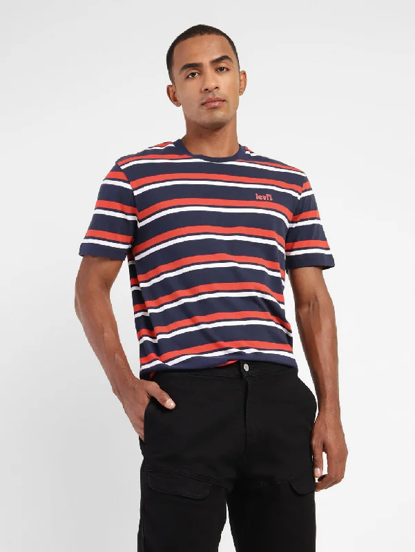 Sporty Blazers Men's Striped Crew Neck T-shirt