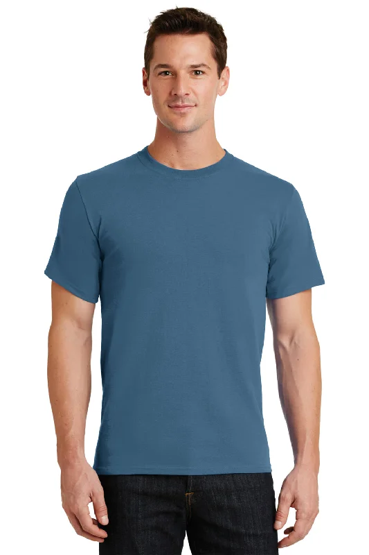 Cool Boots Port & Company Mens Essential Short Sleeve Crewneck T-Shirt - Colonial Blue