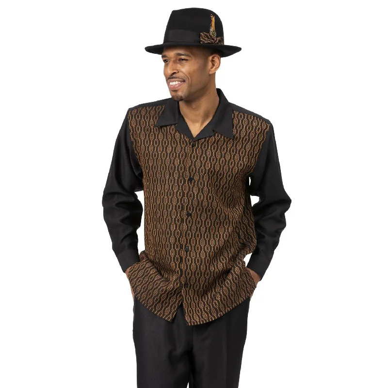 Winter Scarves Imperialis Collection: Men’s Monochromatic Walking Suit in Black and Cognac