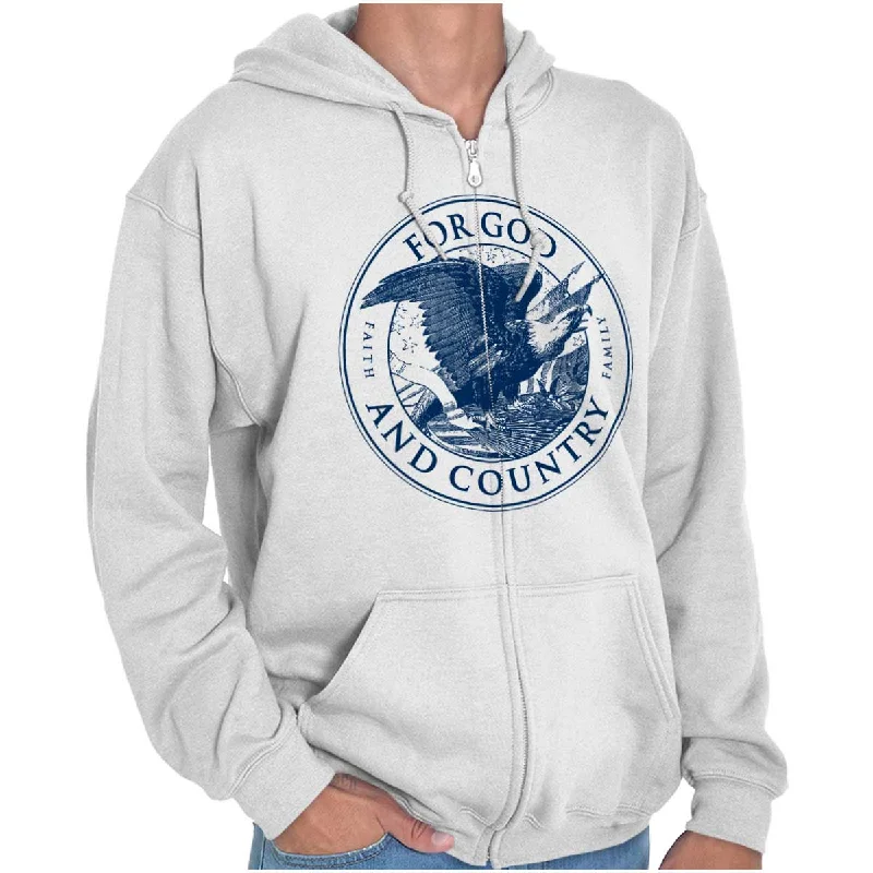 Graphic Sweatshirts For God and Country Zip Hoodie