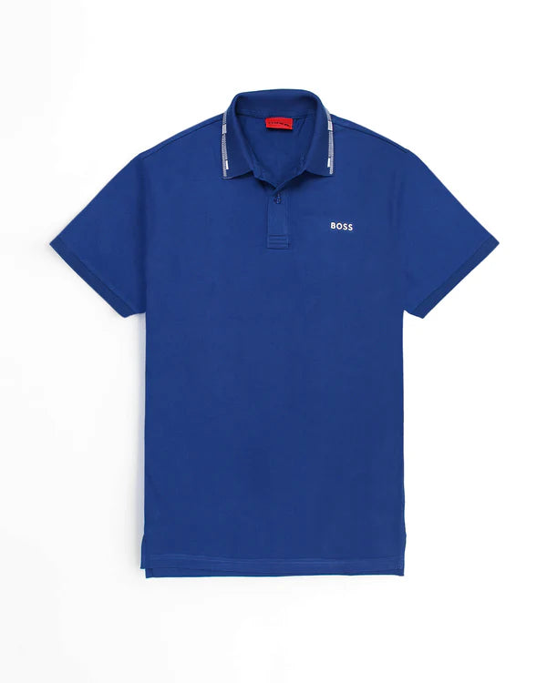 Stylish Blazers HO - Men 'Blue' Boss Cotton Pique Polo With Contrast Logo HO888