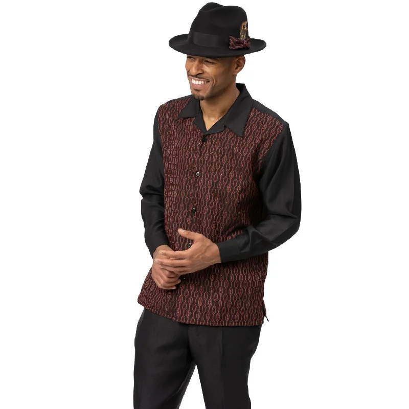 Summer Jackets Imperialis Collection: Men’s Monochromatic Walking Suit in Black and Rust