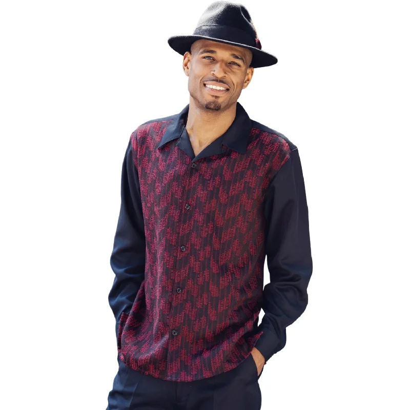 Denim Wear Fornax Collection: Men’s Walking Suit in Black/Red by Montique