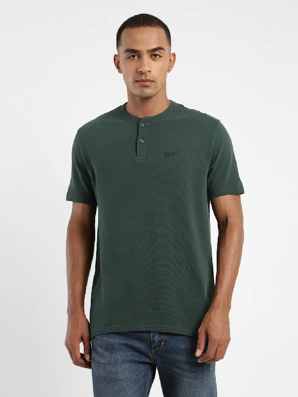 Stylish Hats Men's Solid Henley Neck T-shirt