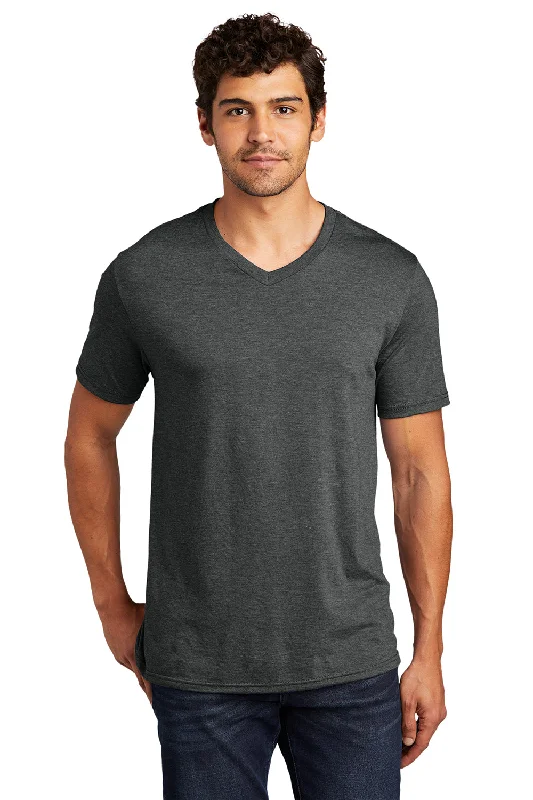 Street-inspired District Mens Perfect Tri Short Sleeve V-Neck T-Shirt - Black Frost