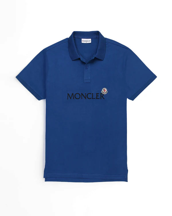 Bold Prints MO - Men 'Blue' Moncler Embroidered Logo Polo MO880