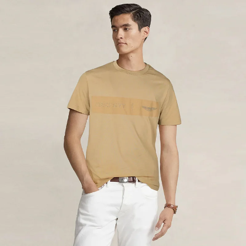 Athleisure Wear HC - Men 'Khaki' Hackett Printed Logo T-Shirt HC777