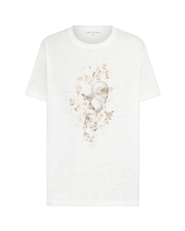 Summer Jackets Floral Skull Crew T-shirt