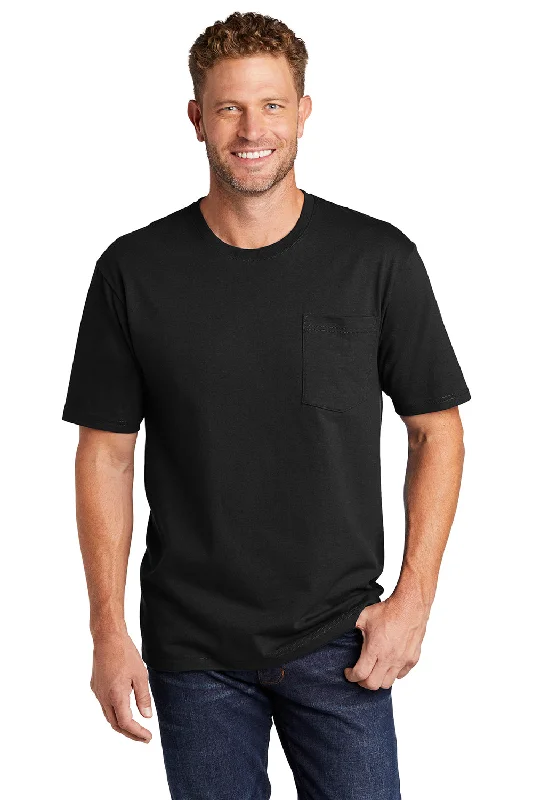 Statement Jackets CornerStone Mens Short Sleeve Crewneck T-Shirt w/ Pocket - Black