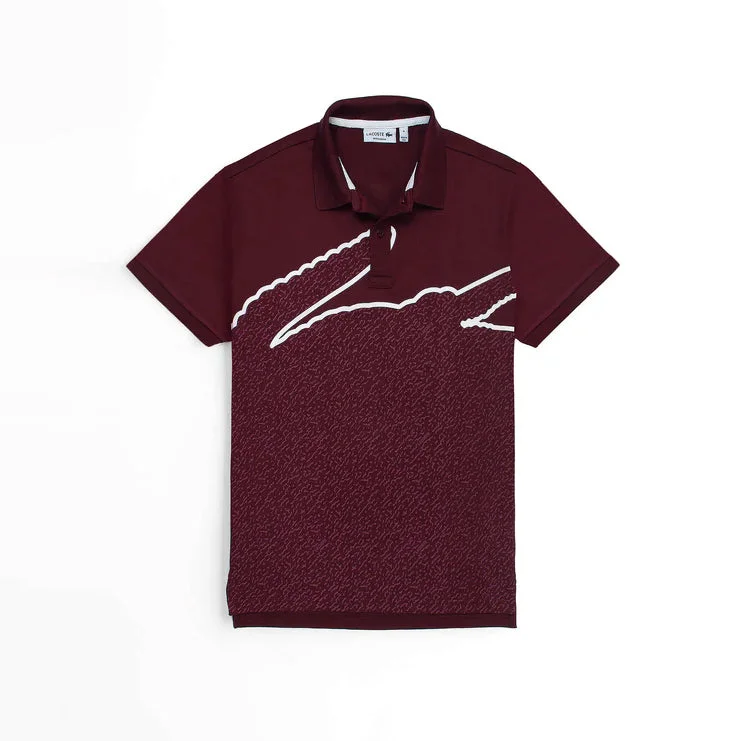 Business Shirts LC - Men 'Burgundy' Lacoste Logo Printed Polo LC886