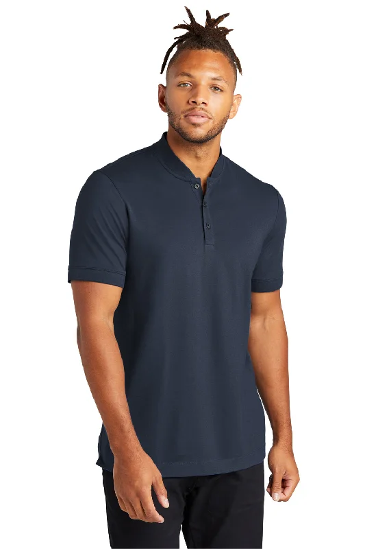 Bomber Jackets Mercer+Mettle Mens Moisture Wicking Short Sleeve Henley T-Shirt - Night Navy Blue