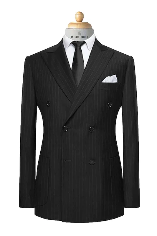 Activewear Gear Sharp Black Pinstripe Suit - Classic, Stylish, and Perfect for Formal Events