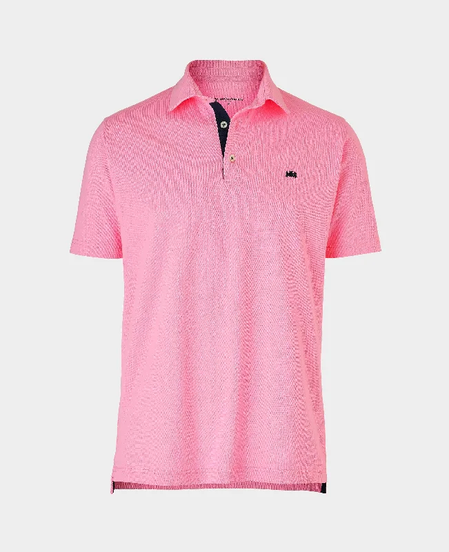 Jogger Pants Pink Cotton Short Sleeve Polo Shirt