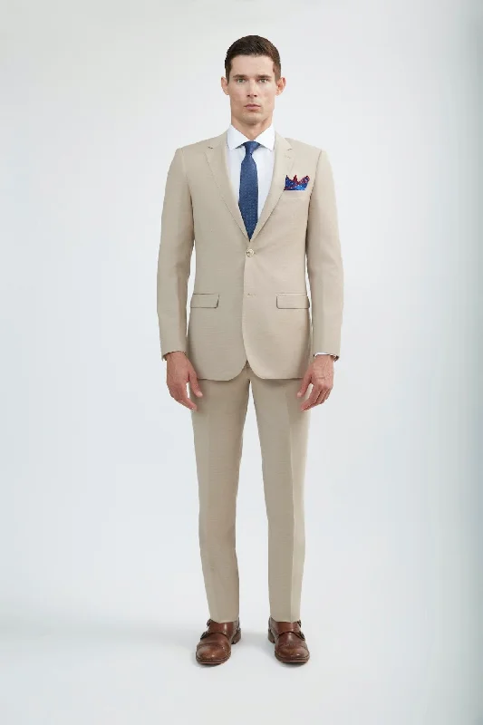 Rugged Jeans 100% Merino Wool Beige Suit